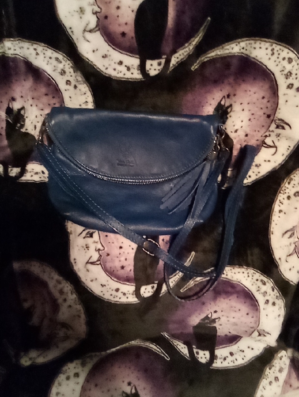 Borse In Pelle Blue Leather Crossbody Bag - Women